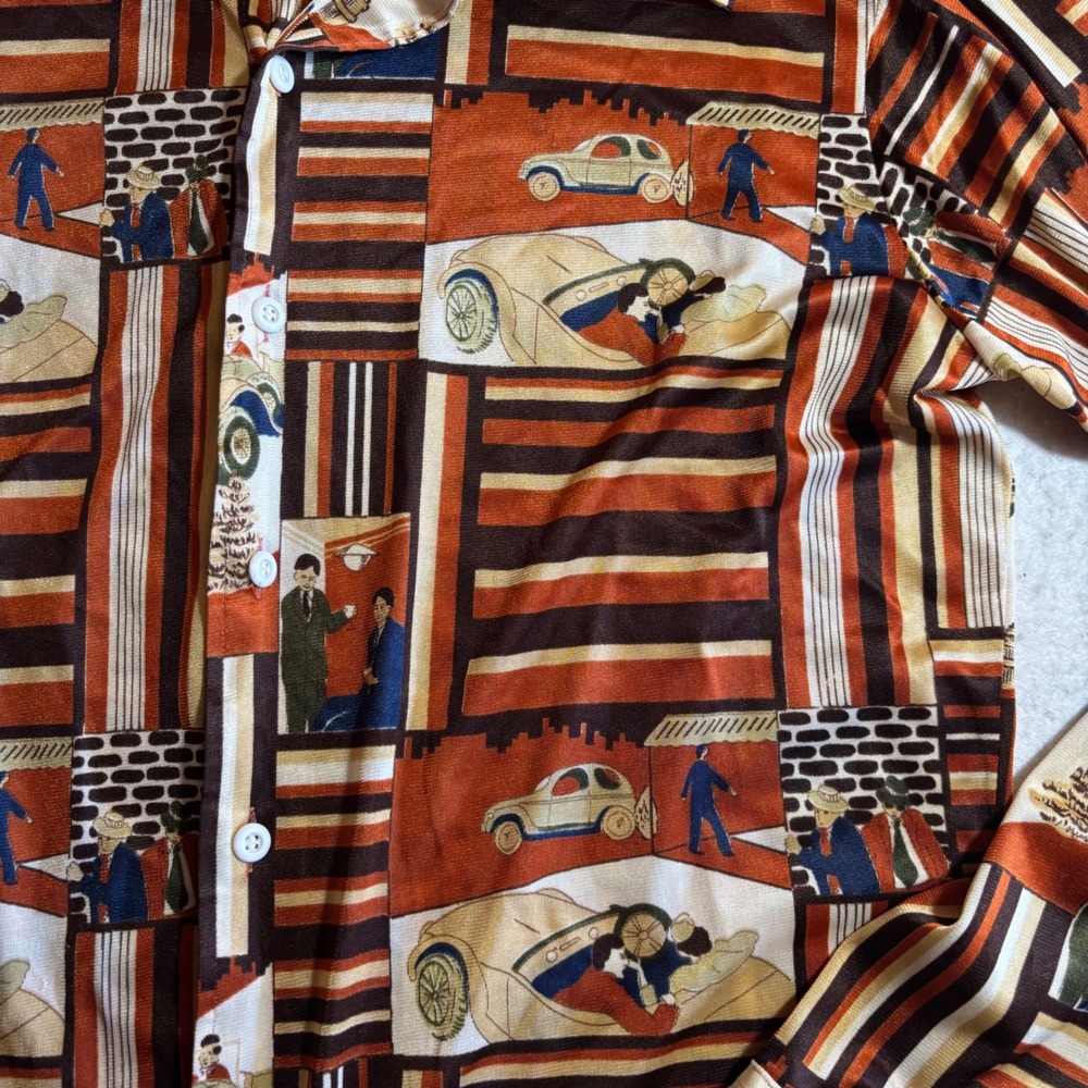 Vintage Brigade by Arrow European Taper Fit Mens L‎ 100% Nylon Button Up Shirt - Picture 2 of 7